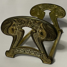 Art Nouveau Telescoping Book Ends Rack Flowing Hair Maiden Antique Judd 9759 15