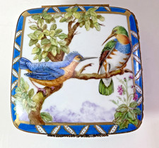 ATELIER DE BERCY HAND PAINTED LIMOGES SQUARE LARGE BOX with SÈVRES BIRDS picture