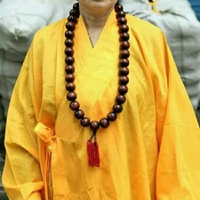Natural Wood Red Buddha Prayer Beads 30mm*36 Shaolin Temple Monks Blessing Gift picture