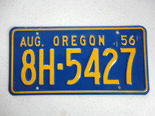 1956 Oregon passenger License plate in Excellent original condition 8H-5427 picture