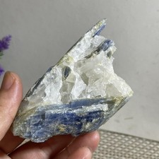 156g Rare Natural beautiful Blue KYANITE with Quartz Crystal Specimen Rough picture