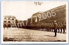 Postcard RPPC Review US Troops Ft Ehrenbreitstein Field Marshal Foch 1919 P19M picture