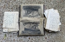 Antique F. Missler Bremen Ocean Liner Ticket Wallet W/ Dozens Of German Letters picture