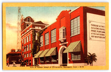 Davenport Iowa IA Palmer School Of Chiropractic Building Vintage Linen Postcard picture