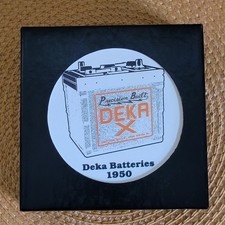 Set of 4 Vintage Waterwick Deka Ceramic Coasters Batteries Logo Truck Creamery picture