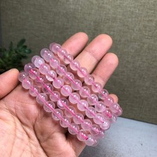 5Pcs Natural Polish Pink crystal bracelet stone bracelets  ball sphere 8mm A6165 picture