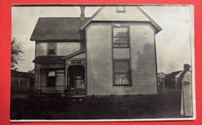 Antique RPPC Real Photo Postcard Victorian House Family People 1900s picture