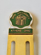 Vintage Athens OHIO UNIVERSITY Brass & Enamel Page BOOKMARK picture
