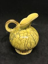 Vintage Holland BUD VASE Ewer Style Yellow Drip Glaze  Gold picture
