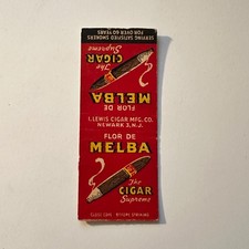 Flor De Melba The Cigar Supreme Newark NJ Vintage Matchbook Cover 5MB132-4 picture