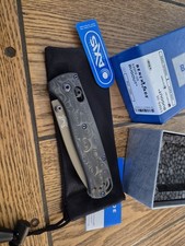 Custom Benchmade Bugout 535 Raindrop Carbon Fiber Handle, S30V, Purple Titanium picture