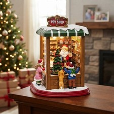 Battery Operated Santa's Toy Shop Christmas Village - 8.8