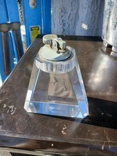 BEAUTIFUL VINTAGE EVANS CLEAR LUCITE FIGURINE TABLETOP CIGARETTE LIGHTER picture