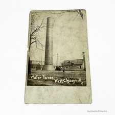 Vintage Postcard Water Tower West Chicago Illinois 1911 Postmark RPPC Photograph picture