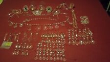 VINTAGE LOT 100 Plus Cut Glass Prisms Spears  Teardrops French Cut Bobeches picture