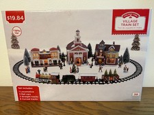 Holiday Time Vintage Victorian Train Set Christmas Village~Lights Up~Original Pk picture