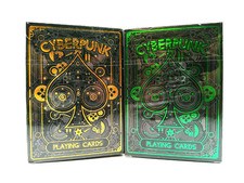 TWO NEW SEALED DECKS OF CYBERPUNK PLAYING CARDS FROM ELEPHANT CO. picture