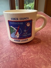 Vintage 1978 Boy Scouts Coffee Mug Kanza Council Scoutorama Leader Space Kansas picture