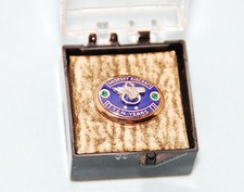 Vintage Sikorsky Aircraft 10k Gold 10 Year Employee Award Pin w/ Emeralds -NICE picture