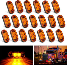 20Pcs Amber LED Side Marker Lights Waterproof Oval Truck Trailer Clearance Lamps picture