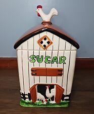 Vintage Sugar Canister Yona Original Old McDonald's Farm Barn Chicken picture