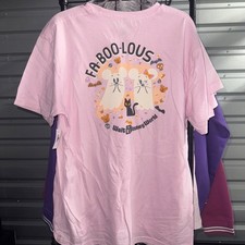 2025 Walt Disney World Halloween Mickey Minnie Ghost Fa-Boo-Lous Pink Shirt NWT picture