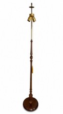 Vintage MCM Tall Spindle Wood Floor Lamp Dual Socket 1970s Colonial Revival  64” picture