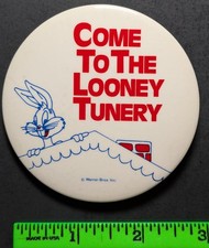 Vintage 1976 Bugs Bunny Come to Looney Tunery  Pinback Pin picture