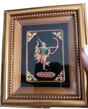 Wall Deco hanging Temple Guardian (YAK) golden frame made in Thailand. 3D  picture