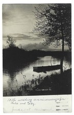 Rare 1908 RPPC Sent Sioux Rapids IA To Provo Utah Antique Postcard Water Scene picture