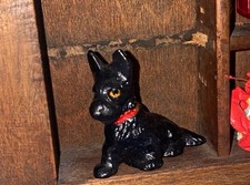 Antique Hubley Cast Iron Scottish Terrier Dog trinket/ note card Holder (1) picture