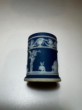 Vintage Wedgwood Blue Jasperware Spill Vase / Toothpick Holder picture