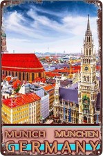 Munich Munchen Bavaria Germany Tin Metal Signs Home Décor 8x12 picture