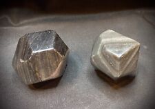 Pair Of Silver Obsidian Geometric Freeforms 223 Grams picture