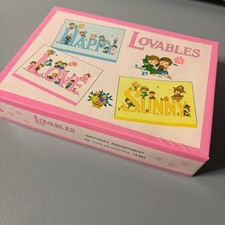 RARE Vintage Bday BOX SET by Quality Crest Lovables W/ 13 Unused Cards And Env picture
