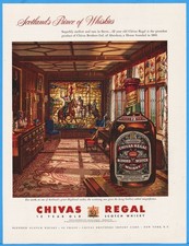 1954 Chivas Brothers Aberdeen Scotland Scotch Whisky Highland Castle Print Ad picture