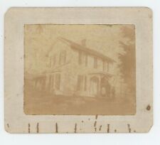 Antique c1890s 6.25x5.25 in Cabinet Card Ghostly Figures Outside Creepy Home picture