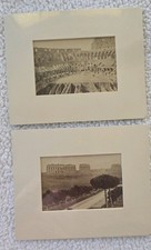 Antique 19thC Rome Italy Photos Set Aqua Claudia Colosseum Matted Prints picture