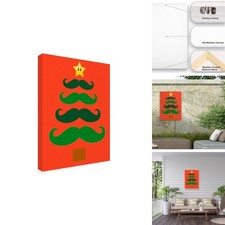 Trademark Fine Art GRL02284-OC1824WR Marcus Jules Christmas Mustache Tree Canvas picture