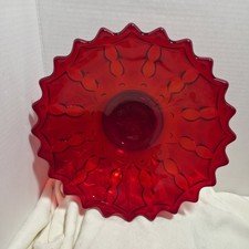 Beautiful Vintage Fostoria Holly Red Glass Centerpiece Bowl-11.5