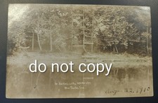 1910 Barber's On The Whitewater New Trenton Indiana Real Photo Postcard IN RPPC picture