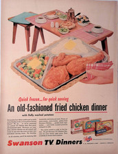 1955 Swanson TV Dinners Fried Chicken Vintage TV Dinner Print Ad Life Aug 22 picture