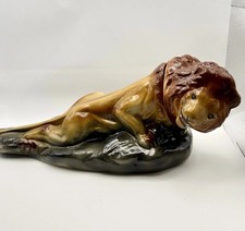 Vintage 1971 Ezra Brooks Lion on the Rock Whiskey Decanter Heritage China SN-15 picture