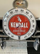 KENDALL Gas and Motor OIL Vintage style Round Thermometer 12 INCH NEW GLASS FACE picture