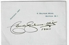 Claude Grahame-White Signed Stationery / Aviation Pioneer Autographed 1940 picture