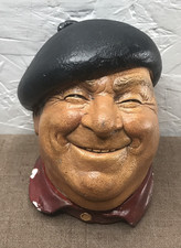 Vintage 1971 Bossons Pierre Chalkware Head Wall Plaque Made in England picture