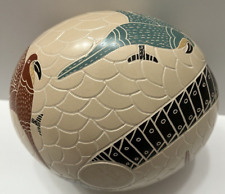 Mata Ortiz Pottery Parrot Macaw Bird Olla Vidal Corona Fine Art Mexico Carved picture