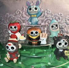 Furrybones Lot Of 6 Collectible Figurines Skull Skeleton Animal Statues Summit picture