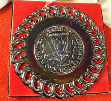 NWT L.E. Smith Glass Carnival Amethyst Limited Edition One Dollar Plate picture
