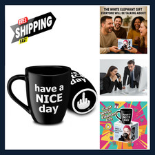 Funny Coffee Mug White Elephant Gifts for Adults and Coworkers 14 Ounce Black picture